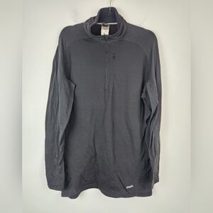 Patagonia Capilene Mens 1/4 Zip Pullover Sweater Black Size XXL.